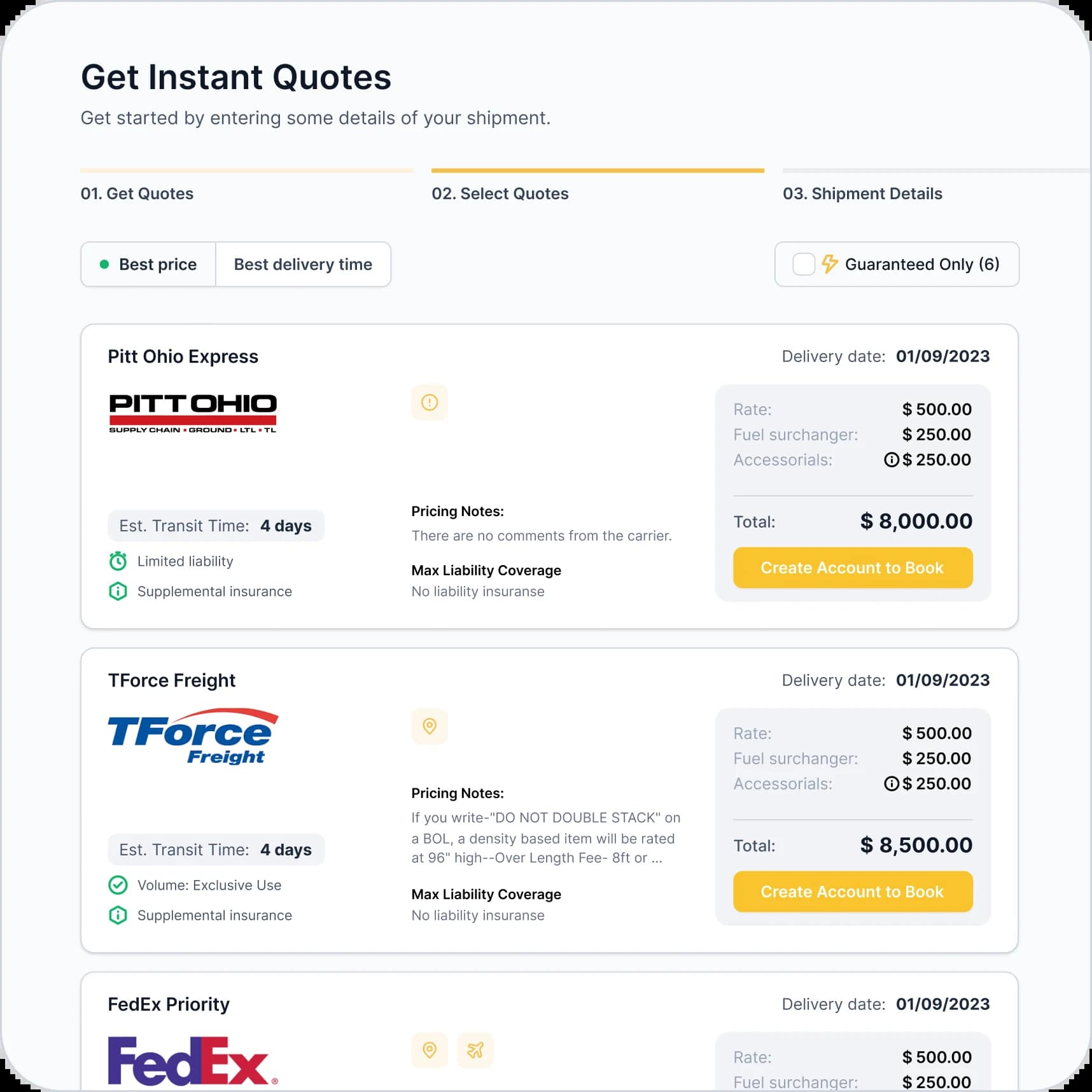 calculate freight rate